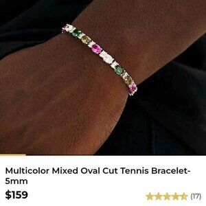 Multicolor oval cut tennis bracelet